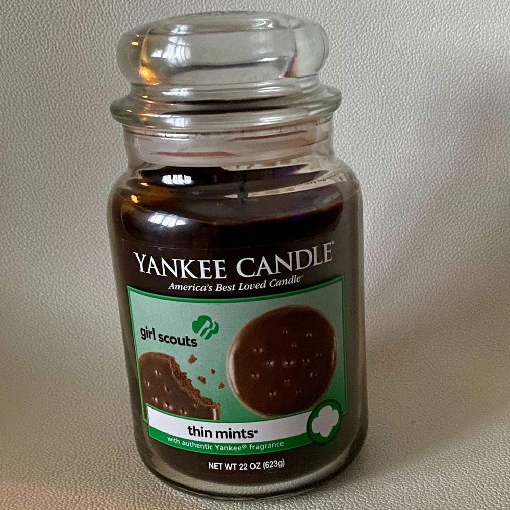 Yankee Candle Thin Mints Girl Scout Cookies Jar Candle 22 oz Limited Edition