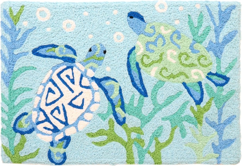 Jellybean Colorful Sea Turtles Accent Rug 20×30 Machine Washable Indoor Outdoor