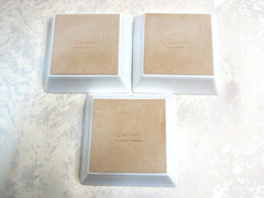 Cartier Change Tray Ashtray Trinket Porcelain 8 x 8 cm Set of 3 with Box New