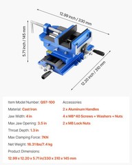 VEVOR Cross Slide Drill Press Vise 4 Inch 2 Way X-Y Axis Bench Vise Cast Iron