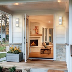 harriet Porch Lights Outdoor Modern – IP64 13inch (2 lamps), White/Modern 2