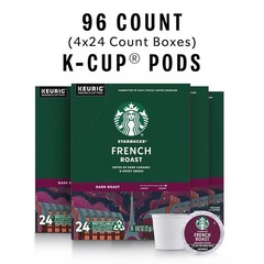 Starbucks K-Cup Coffee Pods Dark Roast Hot or Iced Coffee,French Roast 4 pk of24