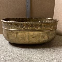 Vintage Brass Indoor Oval Planter 15” Long 6” Tall 10.25” Wide Big & Beautiful