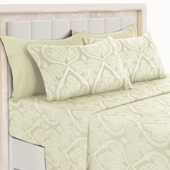 Deep Pocket 6 Piece Bed Sheet Set 1800 Series Microfiber Comfort Paisley Sheets