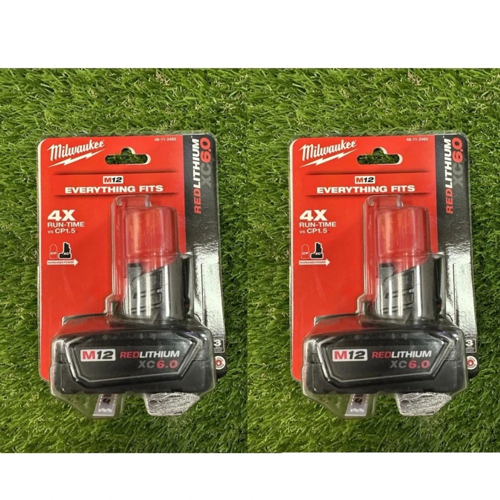 2 PCS MіІwaukеe 48-11-2460 M12 12V RED LITHIUM XC 6.0 Extended Capacity Battery