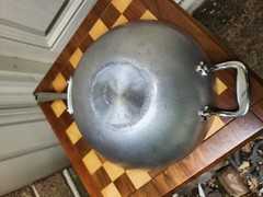 Vtg All-Clad Masterchef MC2 Stainless Aluminum 10″ Wok Skillet 2 Handle Fry Pan