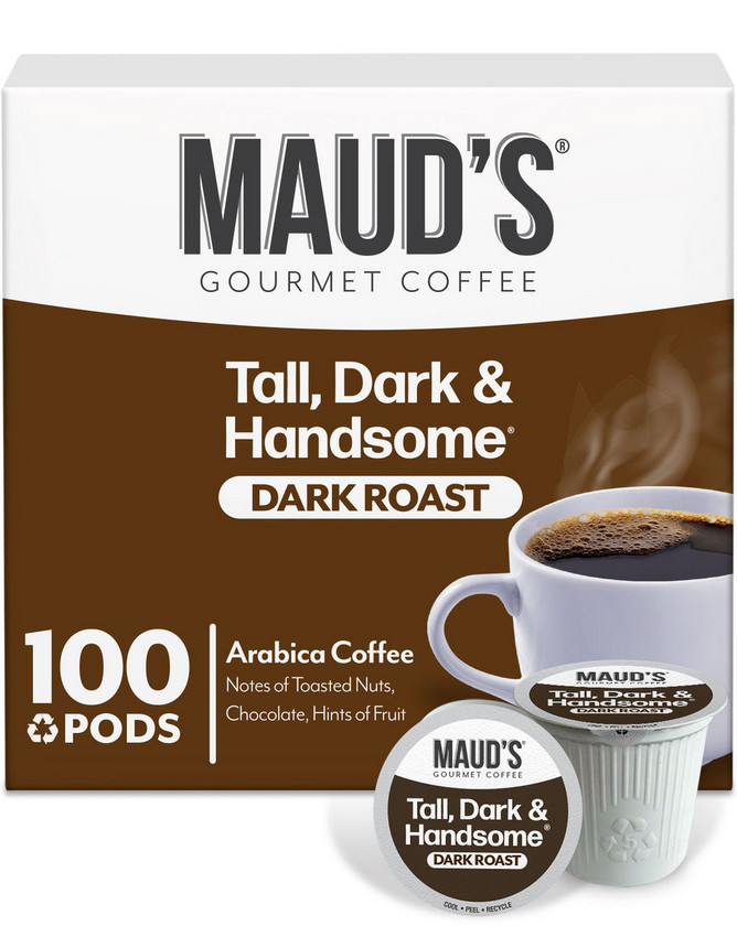 Maud’s Dark Roast Coffee Pods 100 Count Recyclable Single Serve Cups