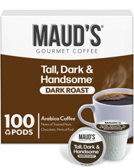 Maud’s Dark Roast Coffee Pods 100 Count Recyclable Single Serve Cups