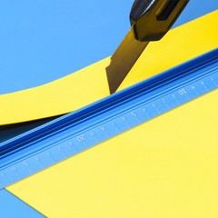 1Pcs 45cm/18″ Aluminum Alloy Metal Craft Safety Cutting Ruler,Blue