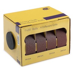4 Grit 1″ x 20 Ft Emery Cloth Roll 150/240/320/400 Grit Abrasive Sandpaper Roll