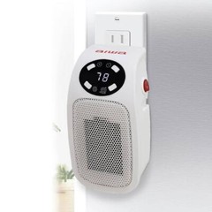7.87 in Electric Outlet Ceramic Plug-In Space Heater, LCD Digital Screen, Up to