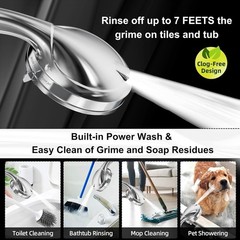 HammerHead Showers® Solid Metal Handheld Shower Head 2.5 GPM, Brushed Nickel