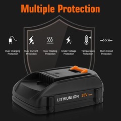 2PACK 8.0Ah For WORX 20V 8AH MAX Extend Lithium-Ion Battery WA3525 WA3575 WA3520