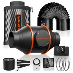 Spider Farmer 4″6″ Inline Fan HVAC Exhaust Air Carbon Filter Kits for Grow Tent