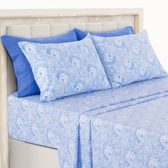 Deep Pocket 6 Piece Bed Sheet Set 1800 Series Microfiber Comfort Paisley Sheets