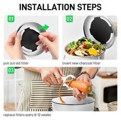 Sustainable 6 Pack new Charcoal Filters for Long-Lasting Compost Odor Control