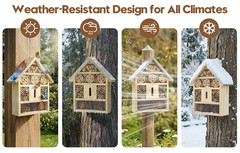 Insect Hotel&Mason Bee House-Butterfly House,Multi-Functional Bee Hotel 4 Garden