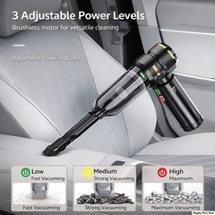 Cordless Handheld Vacuum Cleaner w/ Blower Strong Real Suction for Car and Home