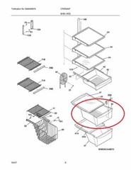 Upper Crisper Pan Compatible with Frigidaire Refrigerator 240351061