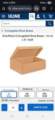 50 Corrugated Shoe Boxes 14x9x5″ Kraft Recycled w/ Lid – Costs less than Uline!