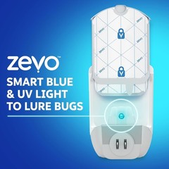 Zevo Flying Insect Trap (2 Plug-in Bases + 2 Cartridges) Featuring Blue UV Light