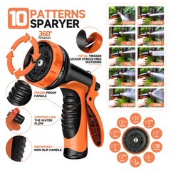 50FT Expanding Expandable Flexible Garden Water Hose w 10 Funtion Spray Nozzle