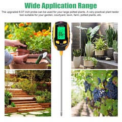 5in1 LCD Digital PH Soil Tester Plant Lawn Water Moisture Temperature Test Meter