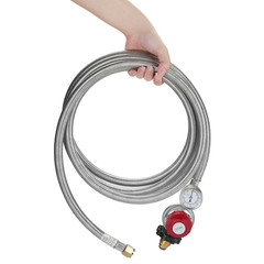 12FT High Pressure Adjustable Propane Gas Regulator Hose Indicator, Stainless