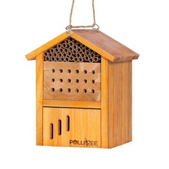 Mason Bee House -Wax Coated Mason House for The Garden, Natural Handmade Wood…
