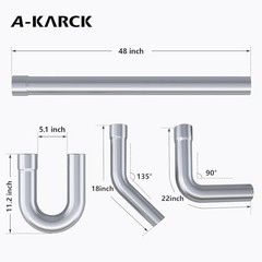 Mandrel Bends 8 Pcs, 2.5 Inches DIY Custom 2.5inch Mixed 8PCS Mild Steel