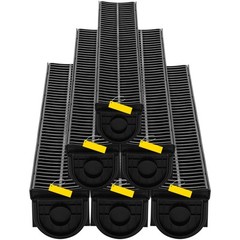 VEVOR Drainage Trench Driveway Channel Drain Kit Plastic Grate-5.8″x5.2″-6 Pack