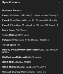 Queen 100% Linen Sheet Set Dark Mineral Blue – Casaluna