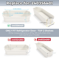 New 2 pack White Gallon Door Bin For Frigidaire Refrigerator 240356401