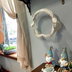 Replica Shark Jaw 15.5in Resin Wall Sculpture Coastal Ocean Nautical Decor