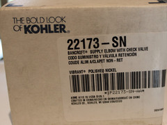 Kohler 22173-SN – Bancroft Supply Elbow w/ Check Valve – Vibrant Polished Nickel