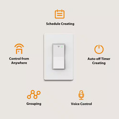 15 Amp Single-Pole White Smart Light Switch with Wi-Fi and Bluetooth Technology