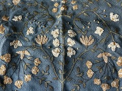 Pottery Barn Zea Embroidered Lumbar Pillow cover 16×26” Steel Blue Sample New
