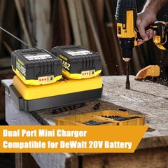 2 Pack 20V 10.0Ah Battery & Dual Charger Kit for De walt 20 Volt MAX Batteries