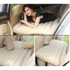 Car Inflatable Mattress Beige, Flocking, Rectangle, Black