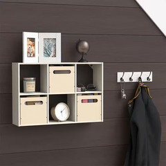 16.34 In. H X 23.98 In. W X 6.02 In. D Bleached Walnut Wood Mini 6-Cube Storage
