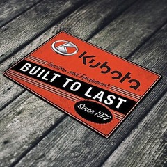 Kubota Tractors Tin Metal Poster Sign Vintage Style Ad Farm Equipment Tools