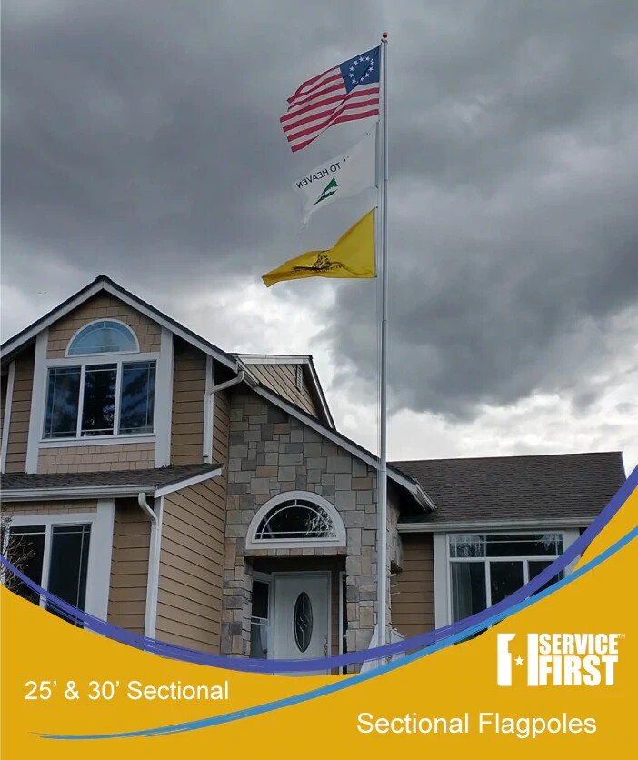 25′ & 30′ DELTA SECTIONAL FLAG POLE (SILVER)