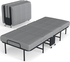 Portable 31″ 38″ Rollaway Bed Folding Bed with Foam Mattress for Adults & Guest