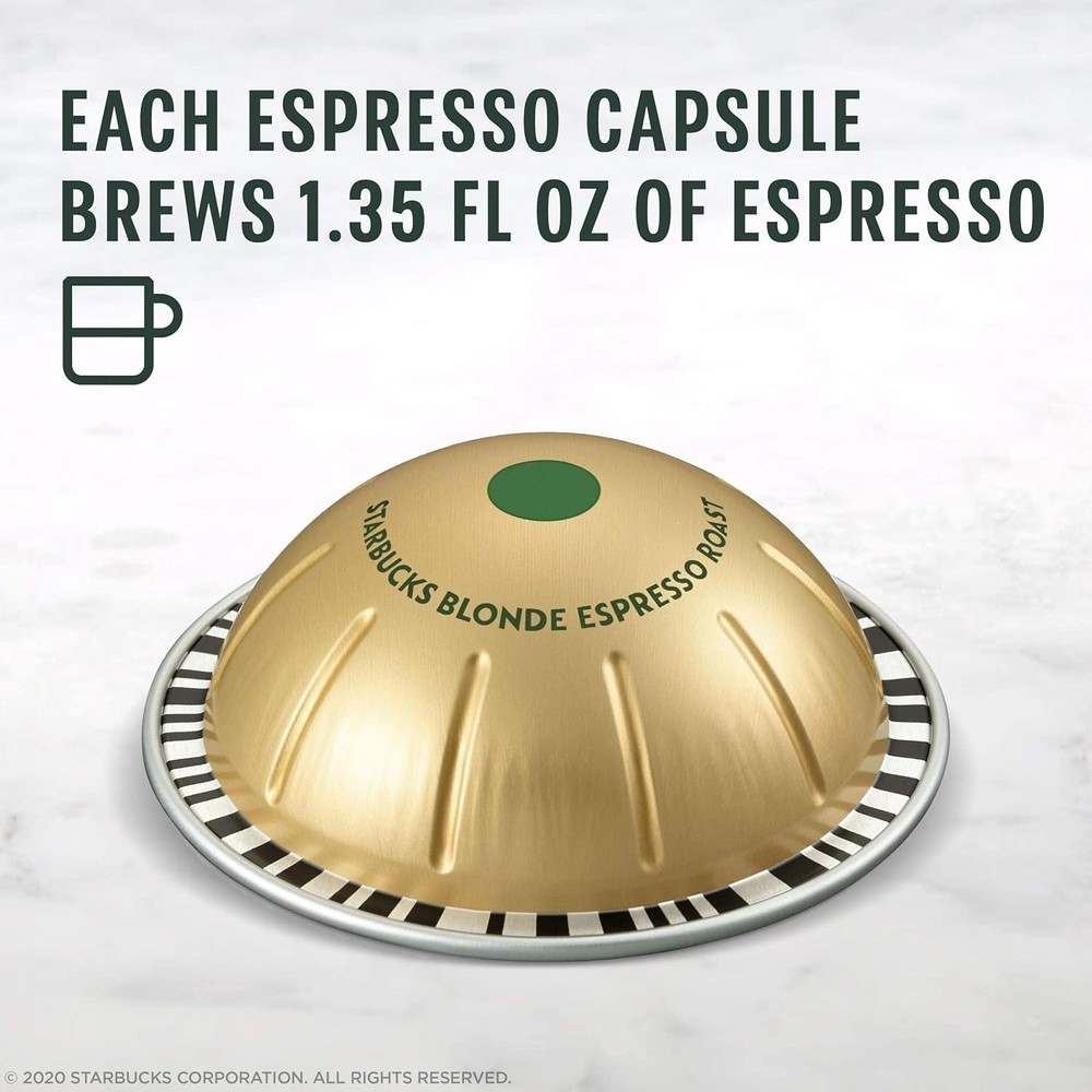 Starbucks by Nespresso Vertuo, Blonde Roast 60 loose , Pods, Brews, 1.35 oz.