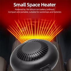 Small Space Heater 170W 2 Gears 18V Battery Operated Electric Fan Heater