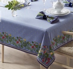 Williams Sonoma PROVENCE Blue Floral Tablecloth FRENCH COUNTRY Bees 66 x 86”
