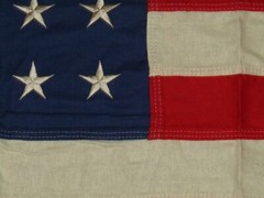 VINTAGE COTTON 48 STAR AMERICAN FLAG – 3 X 5 OLD GLORY SEWN AND EMBROIDERED USA