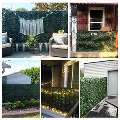 39in 58in Artificial Hedge Faux Ivy Leaves Privacy Fence Screen Panel Wall Decor