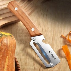 1 Pc Stainless Steel Peeler with Wooden Handle – Fruit & Vegetable Slicer