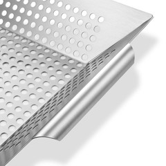 Vegetable Grill Basket – Stainless Steel Barbecue Wok Pan Tray for Grilling